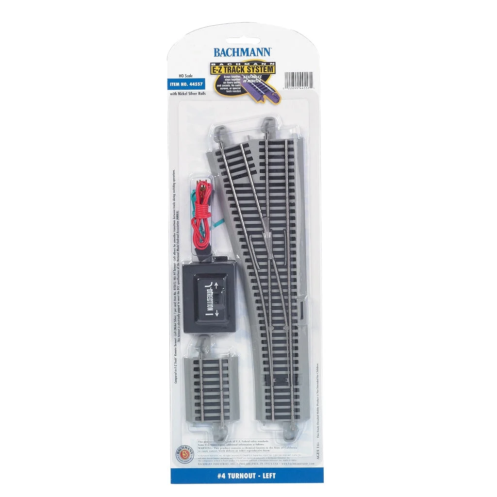 Bachmann HO Scale EZ Track NS #4 Switch LH - BAC44557