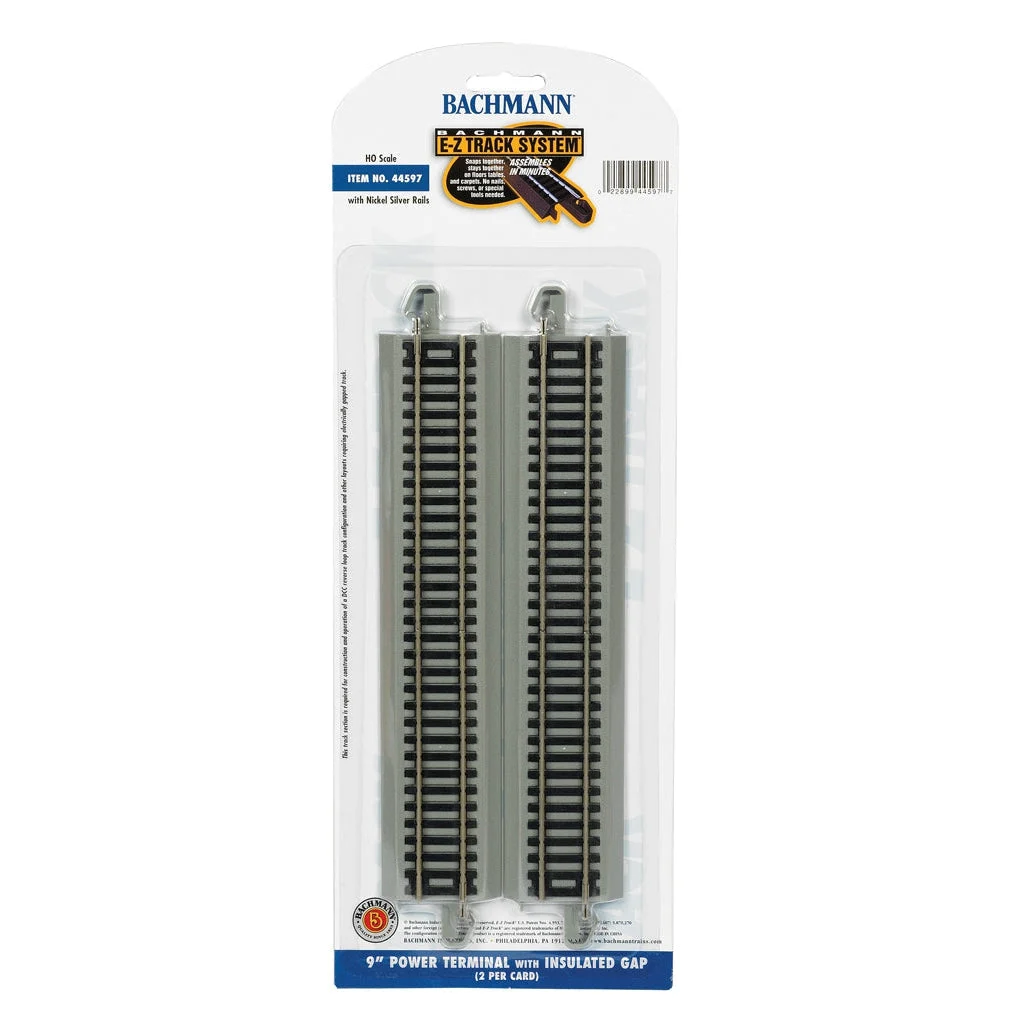 Bachmann HO Scale EZ Track NS 9"Term.w/Insulated Gap/2cd - BAC44597