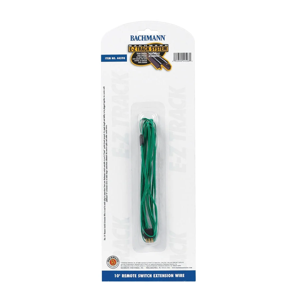 Bachmann HO Scale EZ Track 10' Green Switch Ext.Wire/1pc - BAC44598
