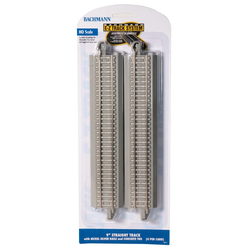 Bachmann HO Scale EZ Track 9" Straight Terminal w/Concrete Ties/1cd - BAC44710