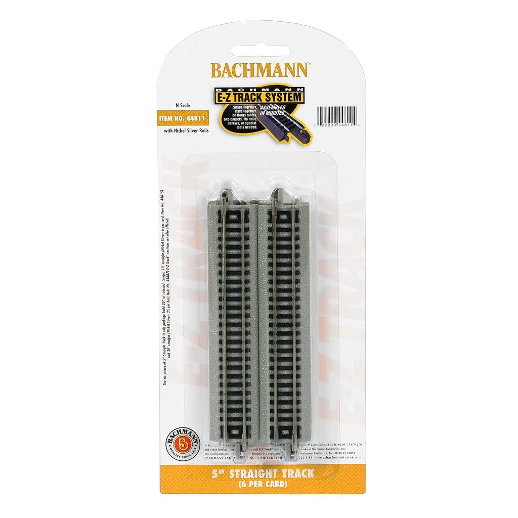Bachmann N Scale EZ Track 5"Straight/6cd - BAC44811