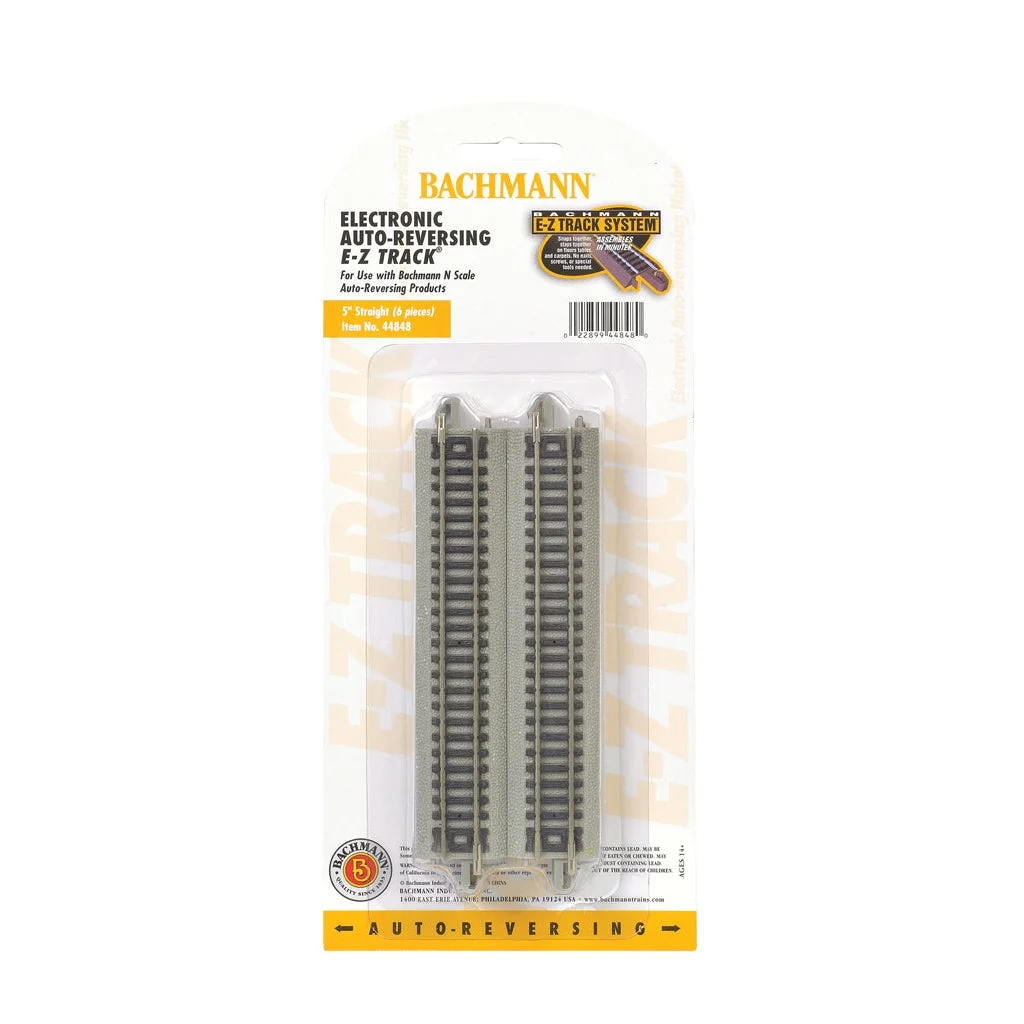 Bachmann N Scale EZ Track Auto-Reversing 5" Straight/6cd - BAC44848