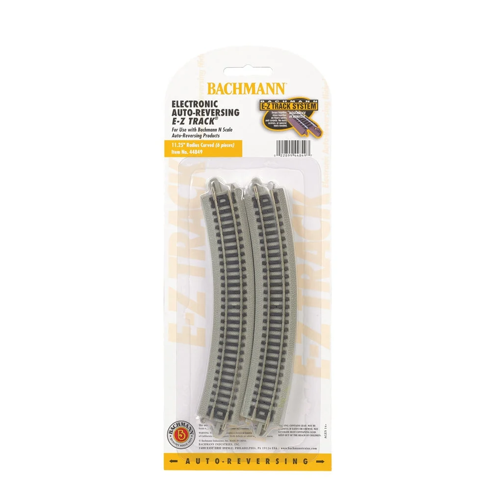 Bachmann N Scale EZ Track Auto-Reversing 11.25"R/6cd - BAC44849