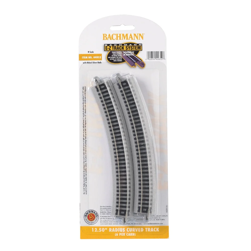 Bachmann N Scale EZ Track 12.5"R/6cd - BAC44852