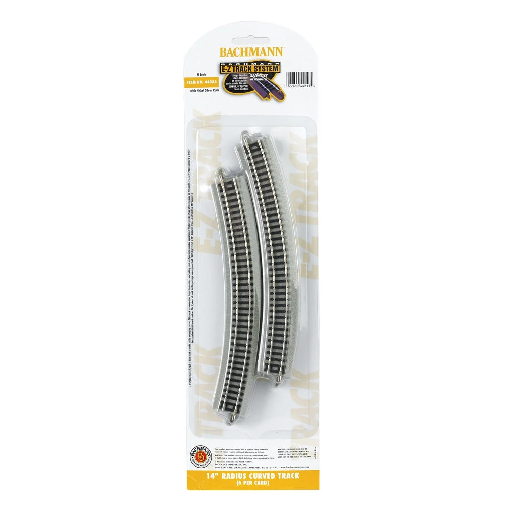 Bachmann N Scale EZ Track 14"R/6cd - BAC44853