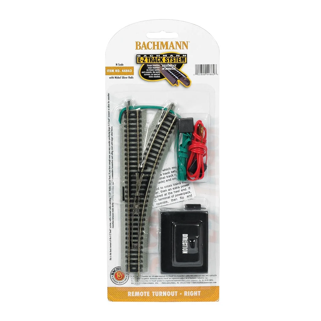 Bachmann N Scale EZ Track Remote RH Switch/1cd - BAC44862