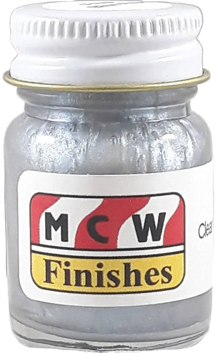 MCW Finishes Clear Frost Blue Pearl Enamel Paint 1/2oz Jar - 1023E