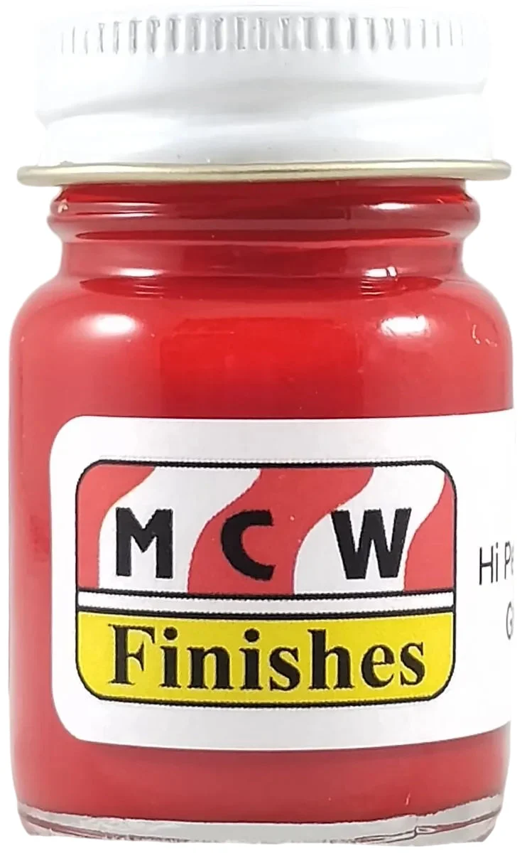 MCW Finishes Hi Performance Red Enamel Paint 1/2oz Jar - 200250E
