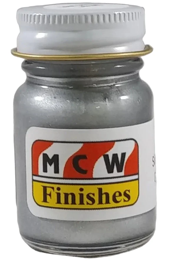 MCW Finishes Silver Pearl Metallic Gloss Enamel Paint 1/2oz Jar - 6502E