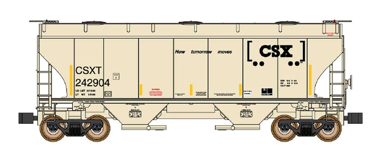 InterMountain N Scale CSX Trinity 3281 2-Bay Covered Hopper