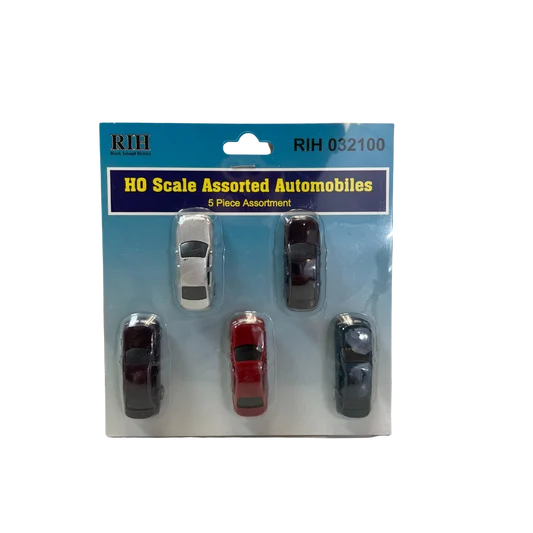 Rock Island Hobby RIH032100 HO Automobiles 5pc Assorted