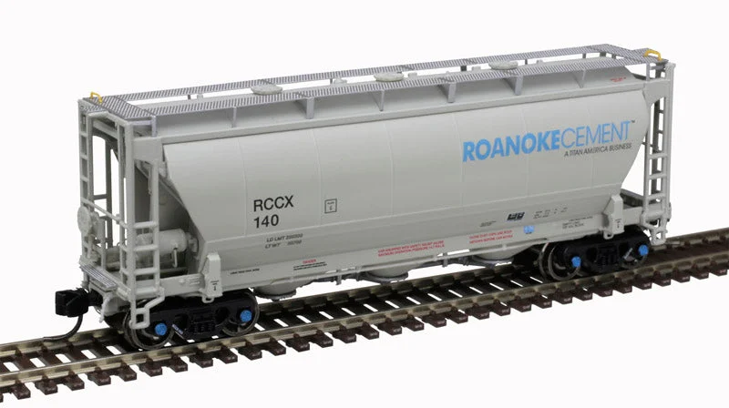 Atlas N Scale Roanoke Cement (RCCX) (Gray/Black/Blue) 3230 Covered Hopper #137