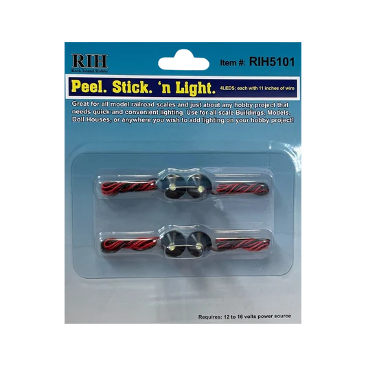 Rock Island Hobby RIH5101 Peel Stick 'n Light 4 pcs LED