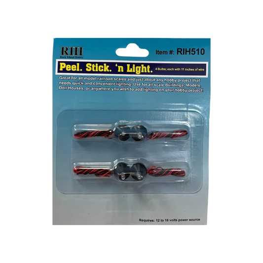 Rock Island Hobby RIH510 Peel Stick 'n light 4 pcs Bulb