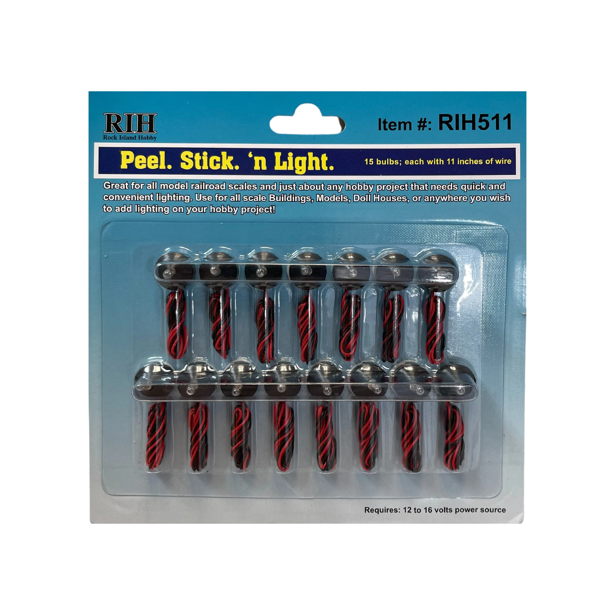 Rock Island Hobby 511 Peel Stick N Lights (15-Pack)