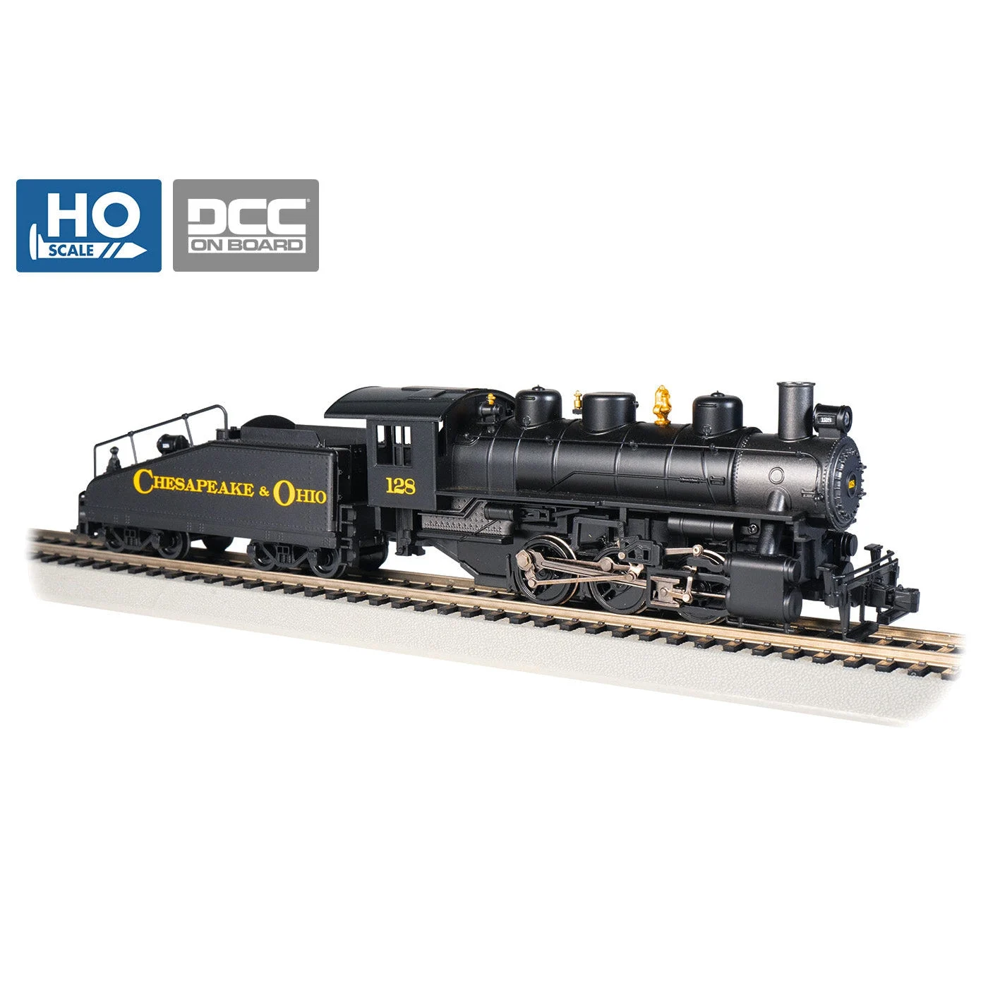 Bachmann HO Scale 0-6-0 Steam Loco C&O #128 w/Slope Tender/Smoke/DCC - BAC51612