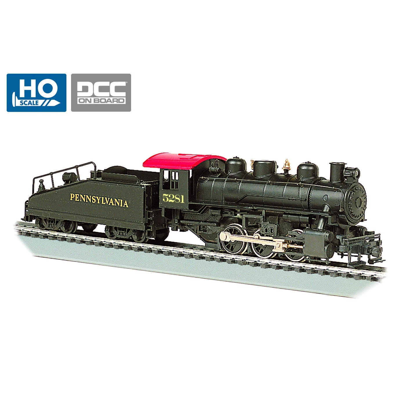 Bachmann HO Scale 0-6-0 Steam Loco PRR #5281 w/Slope Tender/Smoke/DCC - BAC51613