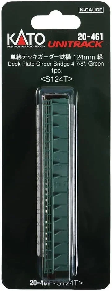 N Kato 124mm (4 7/8") Deck Plate Girder Bridge, Green 20461