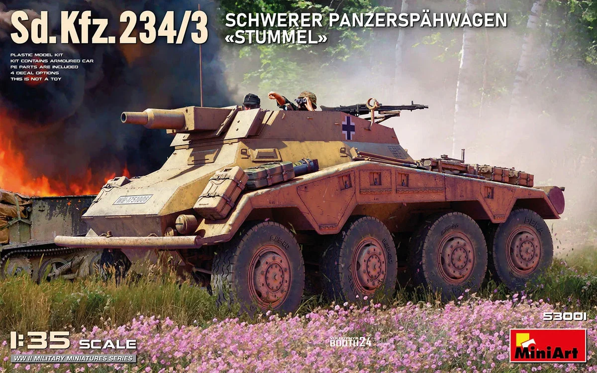 1/35 MiniArt Sd.Kfz.234/3 Schwerer Panzerspähwagen Stummel 53001 - Mini Art Models