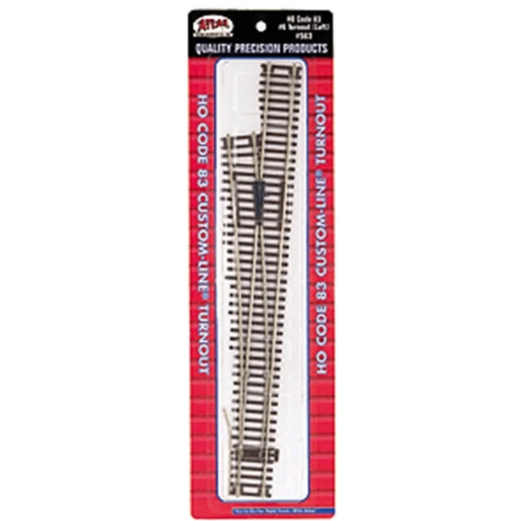 Atlas HO Code 83 Left Hand #6 Custom-Line Switch