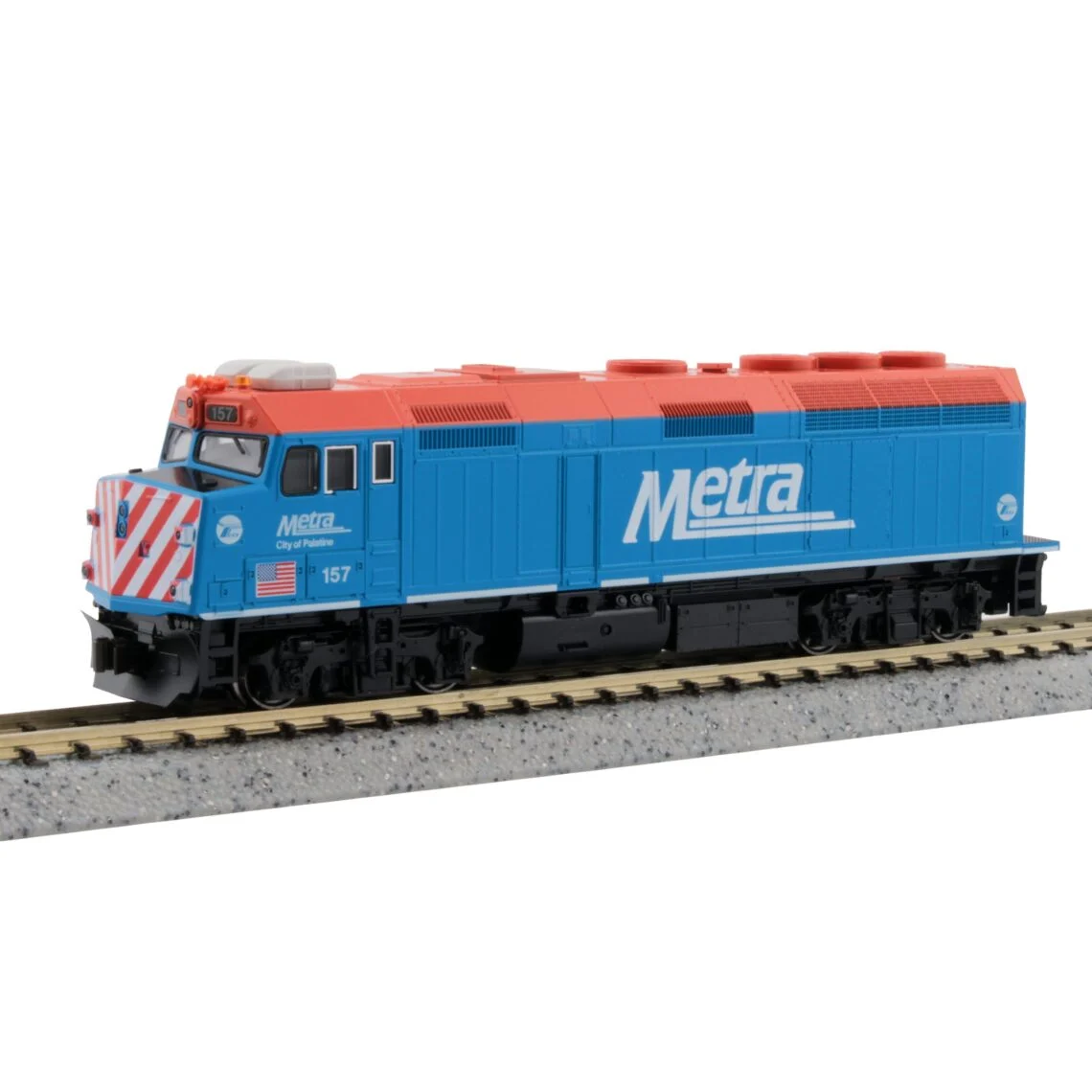 Kato N Scale F40PH Chicago Metra #157 City of Palatine - DCC - KAT1769107DCC