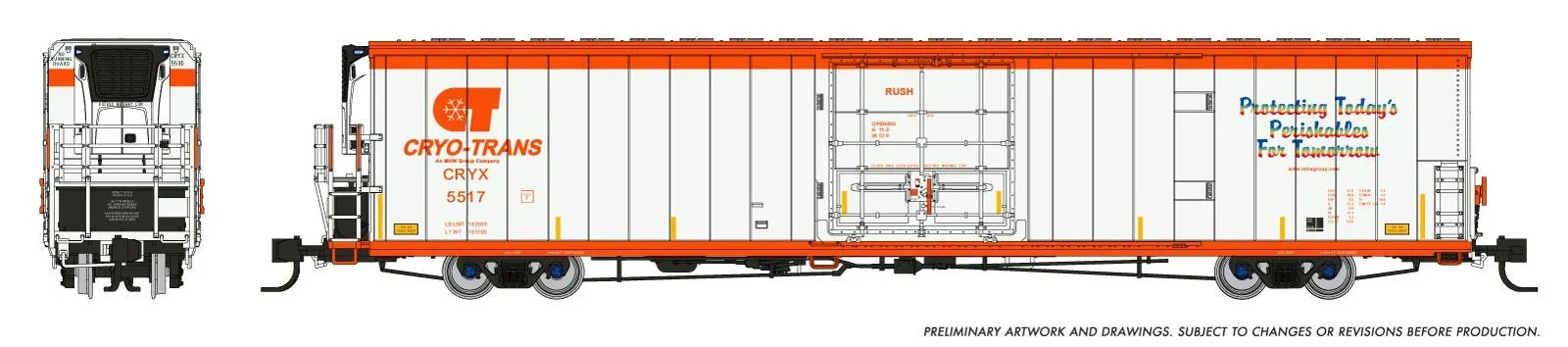 Rapido N Scale Greenbrier 7780 CuFt Reefer Cro-Trans CRYX #5517 "Rush" - RAP567001A