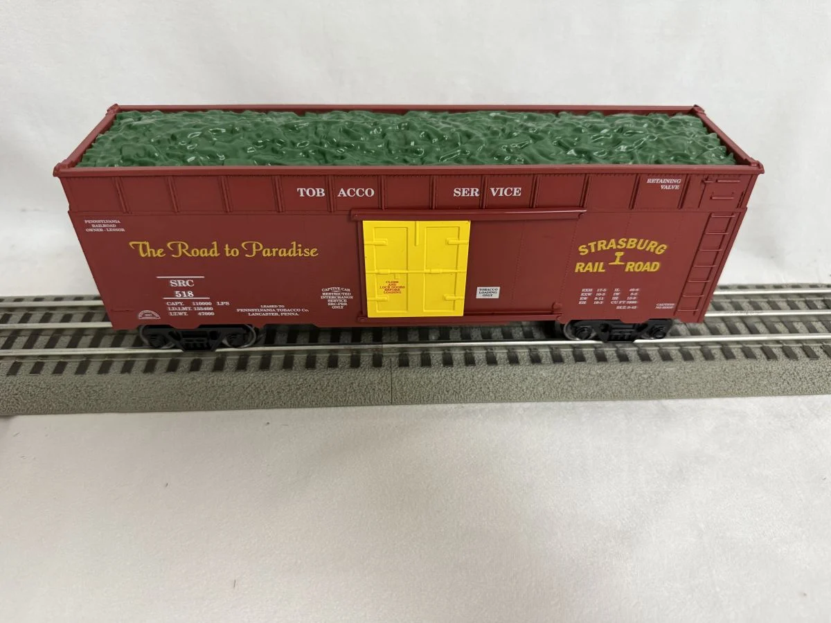 Ready Made Trains O Scale Woodchip Car Strasburg with Tobacco Load - RMT8649940