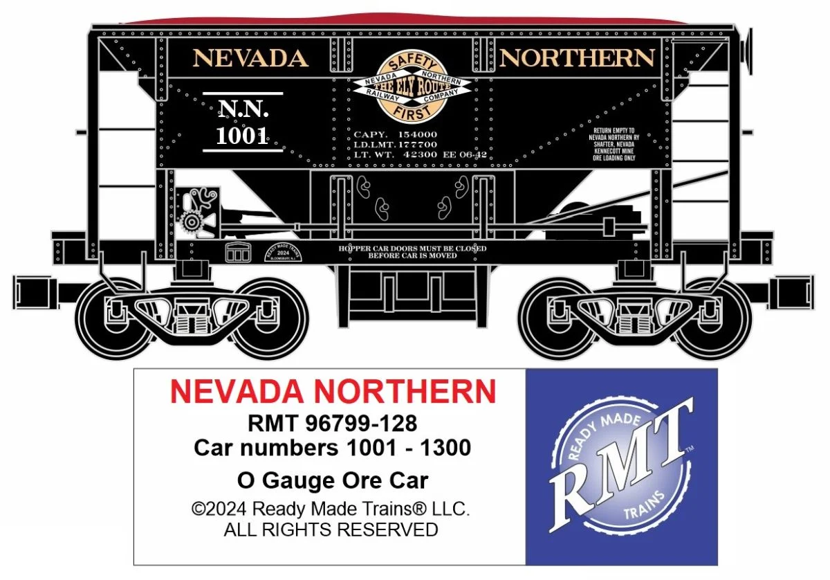 Ready Made Trains O Scale Ore Car Nevada Northern - RMT96799128