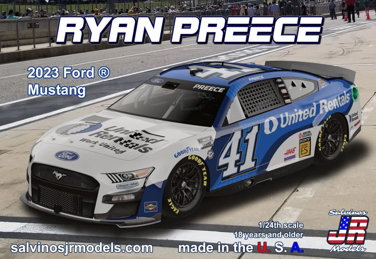 Salvinos Jr Models Ryan Preece 2023 Ford Mustang NASCAR Model Kit 1/24 – SHF2023RPP