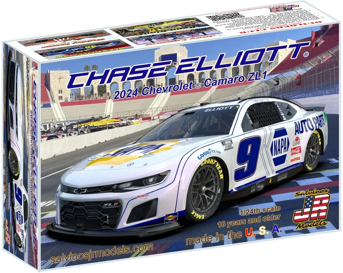 Salvinos Jr Models Chase Elliott 2024 White NAPA Chevrolet Camaro ZL1 NASCAR Model Kit 1/24 – HMC2024CELA