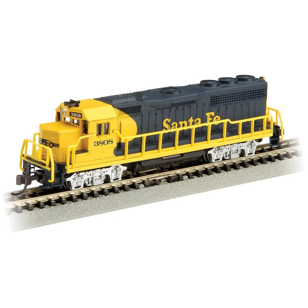 Bachmann N Scale GP40 Diesel SF #3808/blu&yel - BAC63563