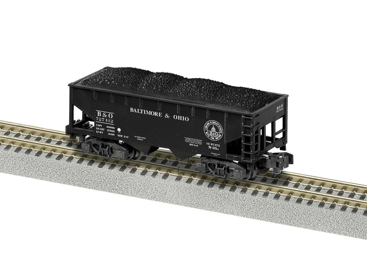 Lionel S Scale Baltimore & Ohio 2-Bay Hopper #727412 - 44094