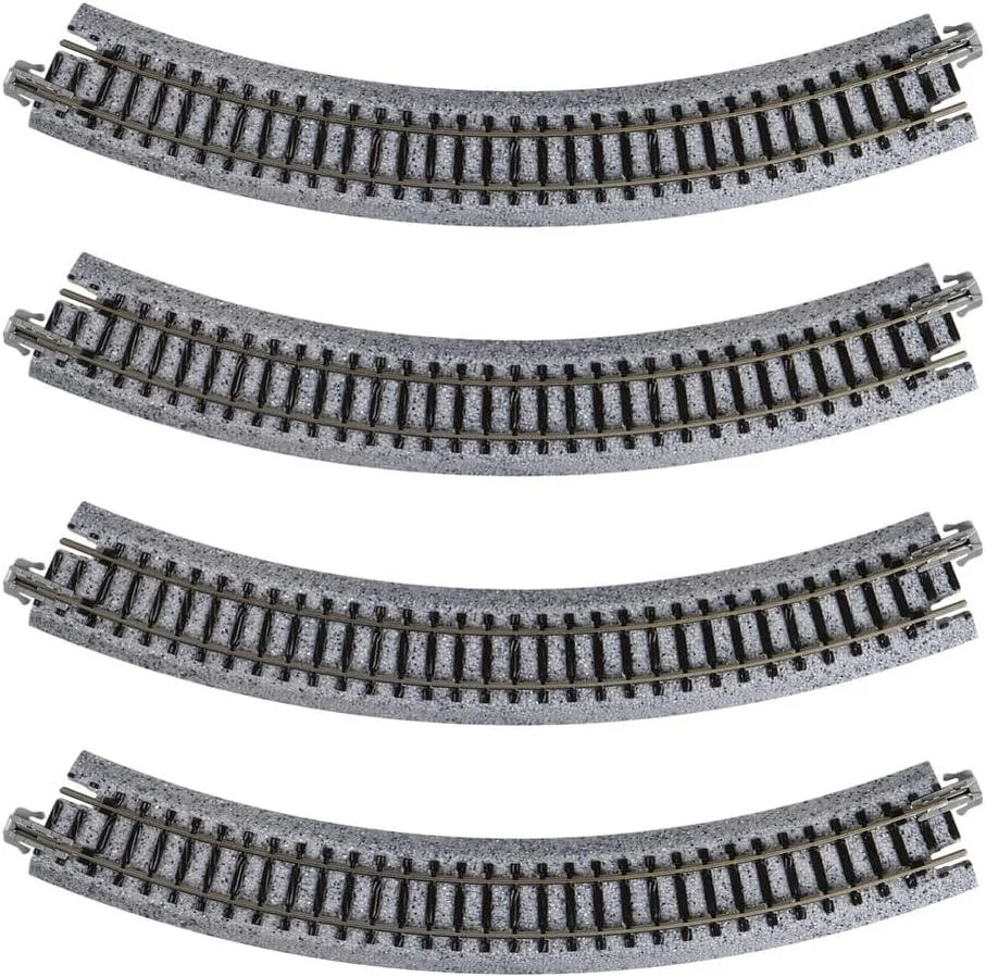 N Kato Unitrack N 216mm (8 9/16") Radius 45º Curve Track 4 pcs 20170