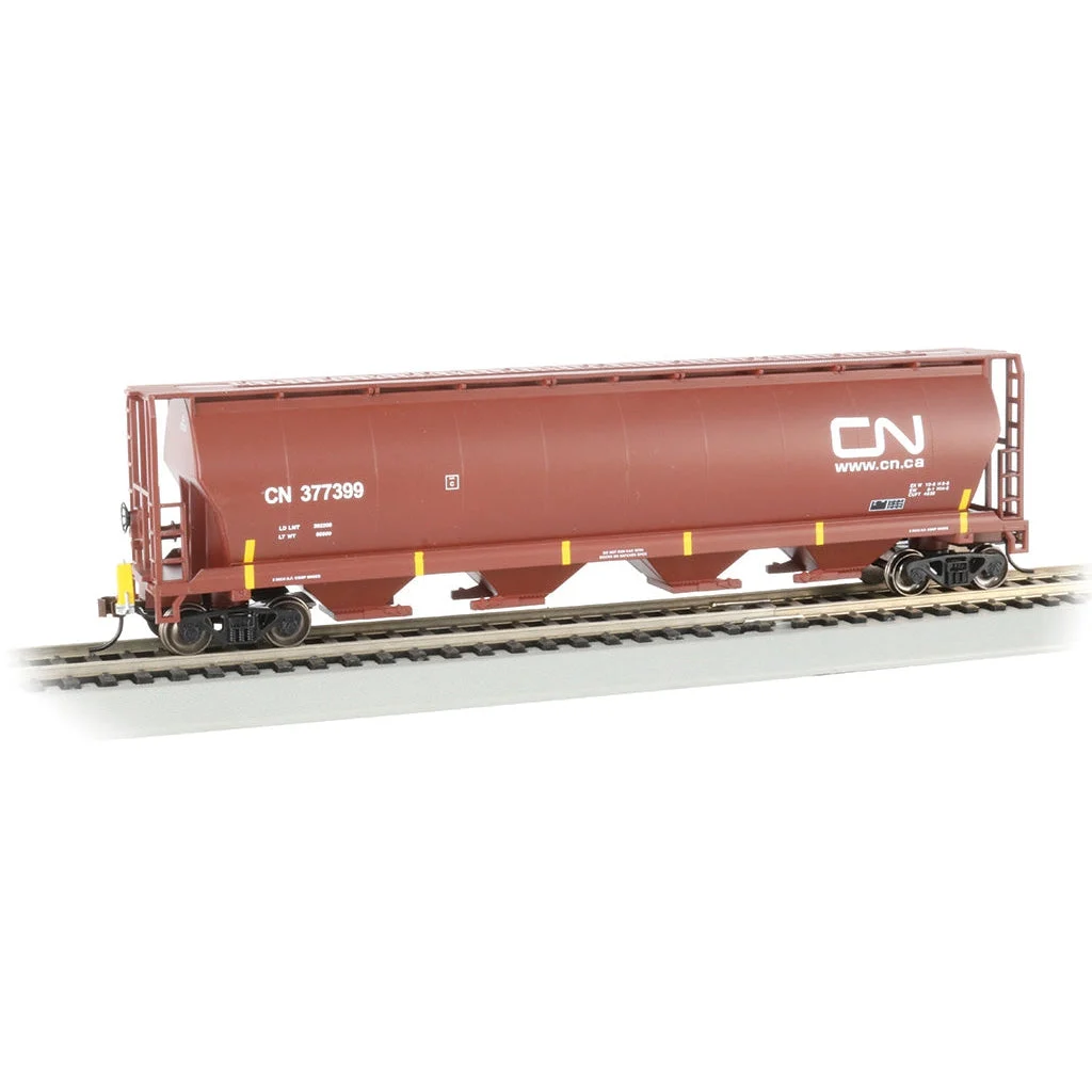 Bachmann HO Scale 4-Bay Cyl.Hopper CN/oxide red - BAC73803