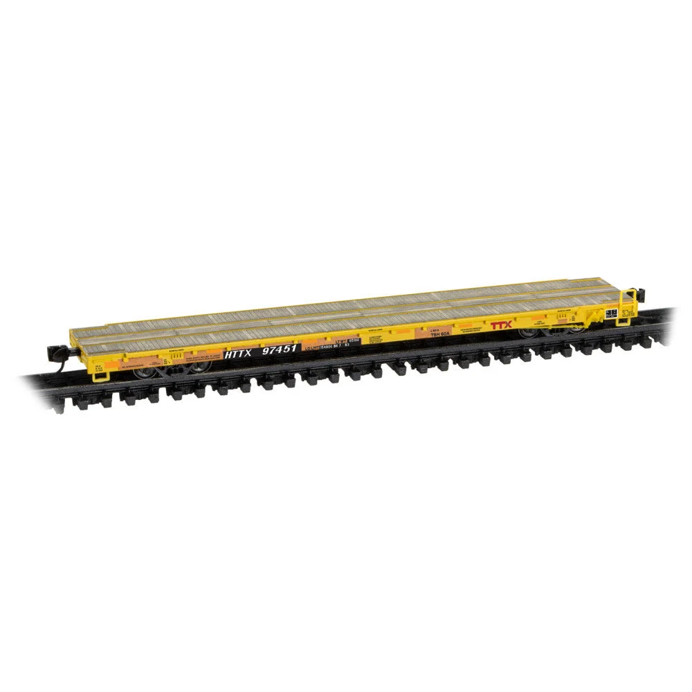 Micro Trains Line N Scale 60' Wood Deck Modern Flatcar HTTX #97423