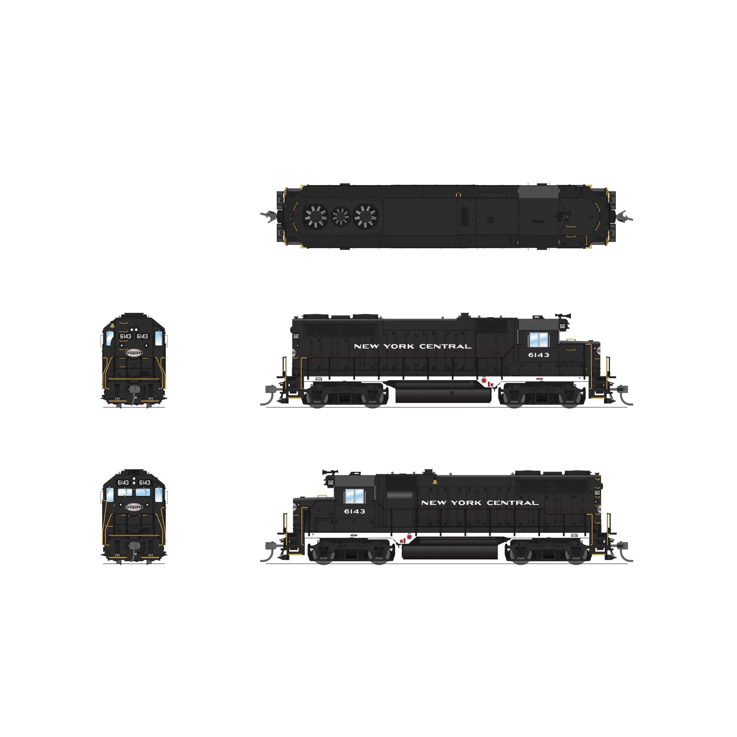 Broadway Limited HO Scale New York Central EMD GP35 #6143 W/DCC Sound - BLI7540