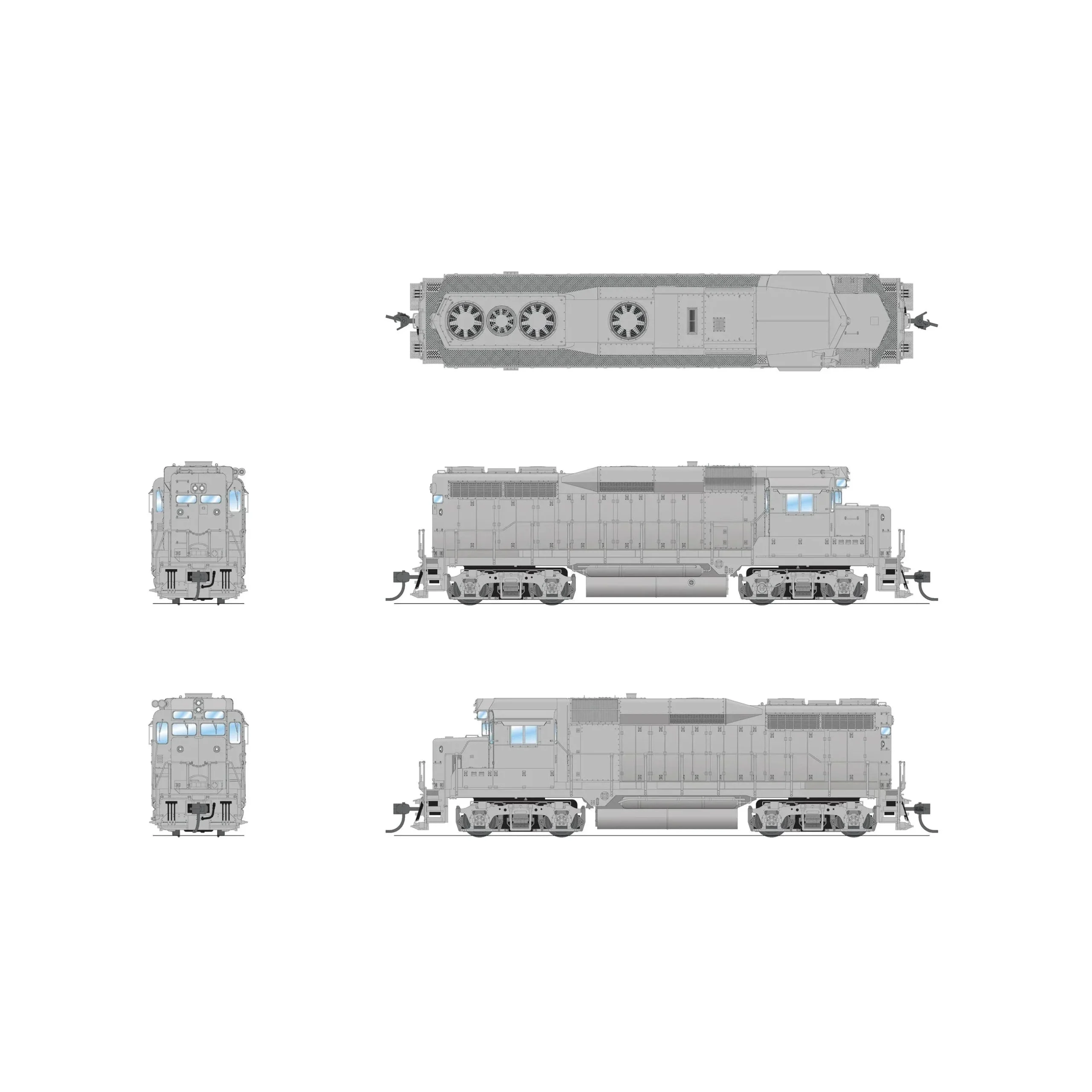 Broadway Limited HO GP30 Diesel Undec P4 DC/DCC Sound