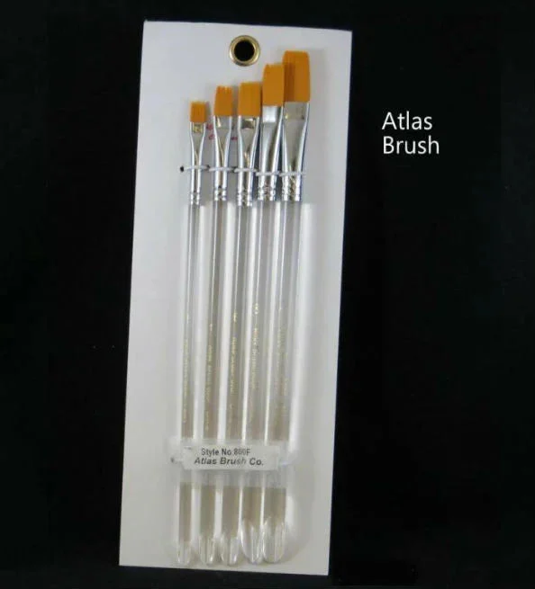 Atlas Brush 800 F Golden Taklon (Flat) 5-piece set