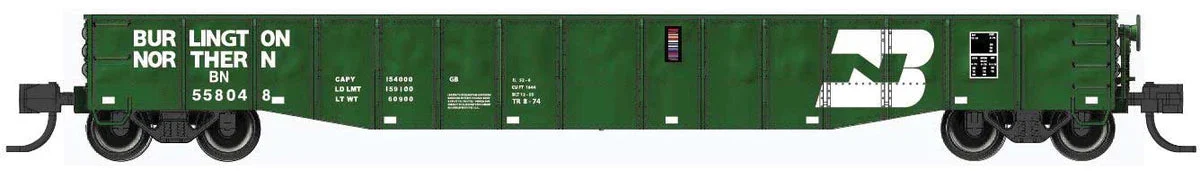 Bluford Shops N Scale Burlington Northern #558048 52'6" Lightly Dented Gondola