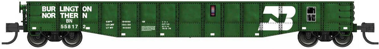 Bluford Shops N Scale Burlington Northern #558095 52'6" Medium Dented Gondola - 52105