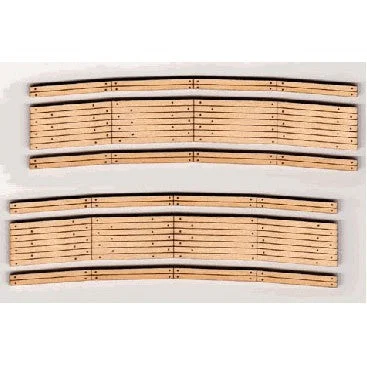 Blair Line 11 2-Lane Curved Laser-Cut Wood Grade Crossing 2-Pack 12-14" Radius N Scale