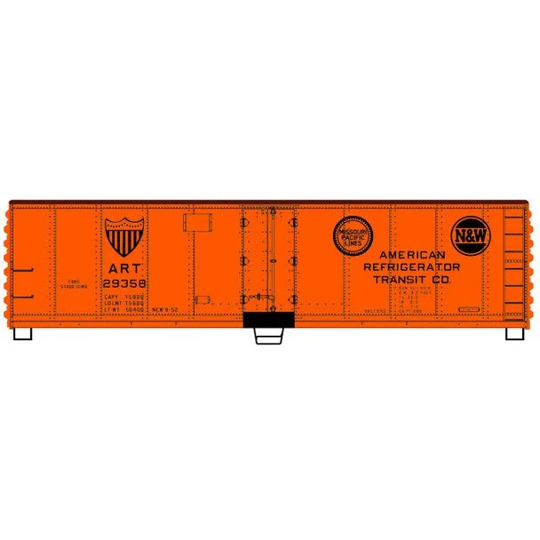 Accurail 8325 HO Scale 40' Steel Refrigerator Car ART N&W/Mopac Unassembled Kit