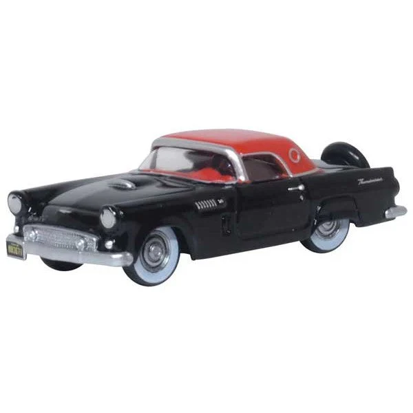 Oxford HO Scale Ford Thunderbird 1956 Raven Black / Fiesta Red - Oxford Diecast