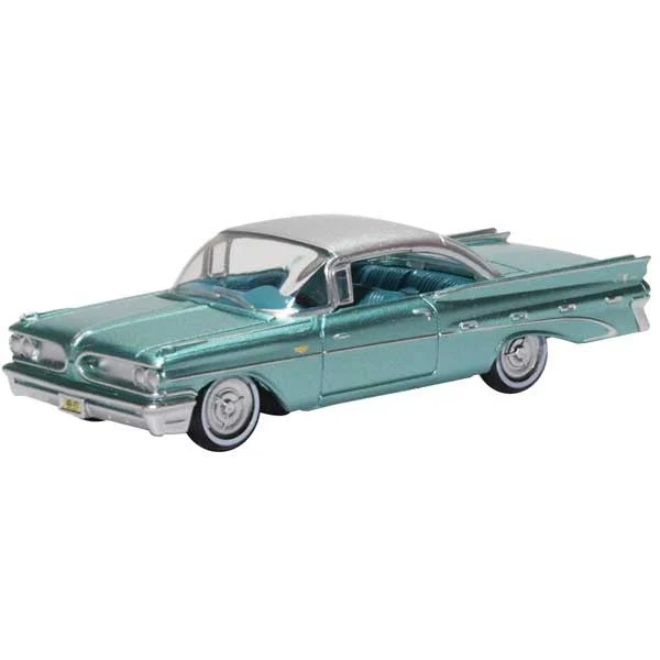 Oxford HO Scale Pontiac Bonneville Coupe 1959 Seaspray Green / Silver - Oxford Diecast
