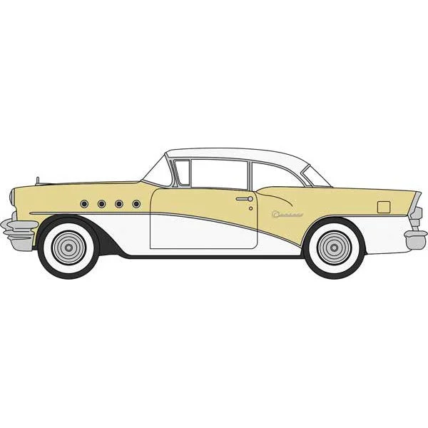 Oxford HO Scale Buick Century 1955 Condor Yellow / Dover White - Oxford Diecast