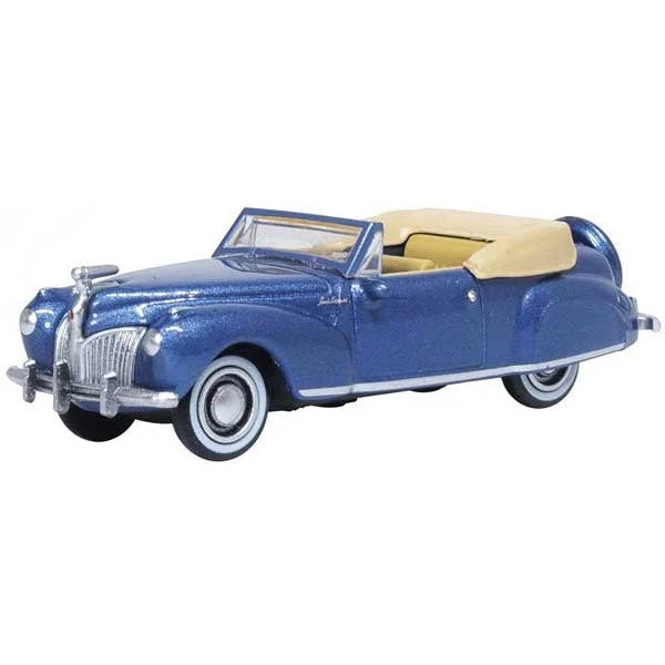 Oxford HO Scale Lincoln Continental 1941 Darian Blue / Tan - Oxford Diecast
