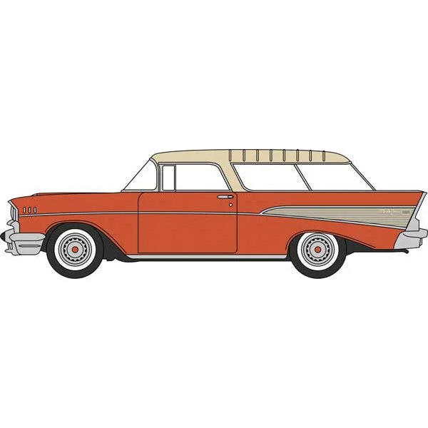 Oxford HO Scale Chevrolet Nomad 1957 Adobe Beige / Sierra Gold - Oxford Diecast