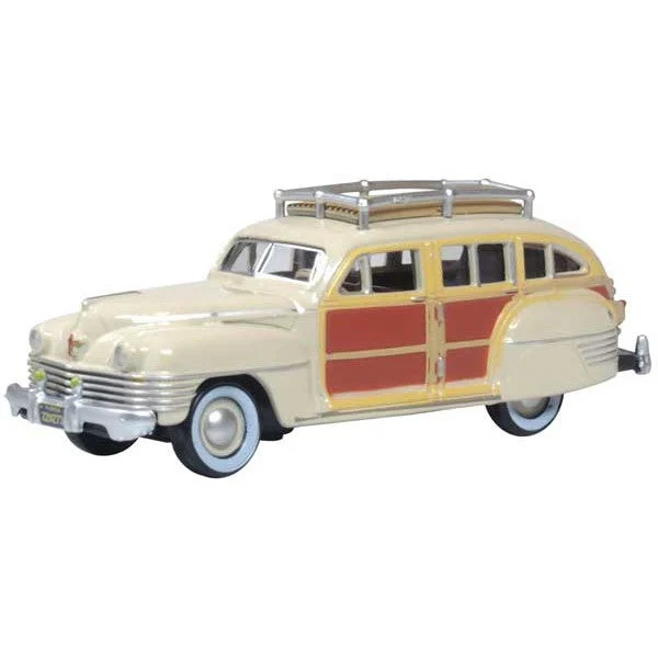 Oxford HO Scale Chrysler Town & Country Woody Wagon 1942 Catalina Tan - Oxford Diecast