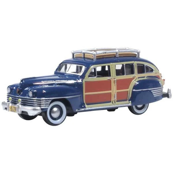 Oxford HO Scale Chrysler Town & Country Woody Wagon 1942 South Sea Blue - Oxford Diecast