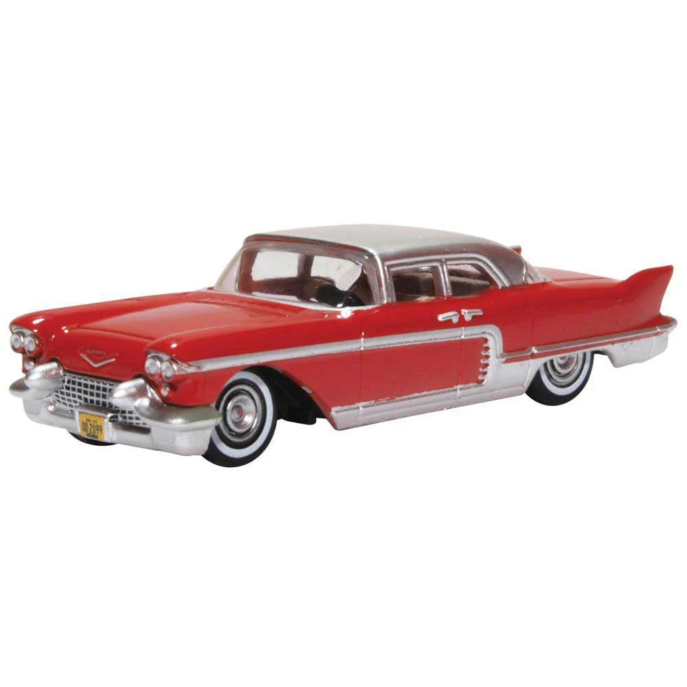 Oxford HO Scale Cadillac Eldorado Brougham 1957 Dakota Red / Stainless Steel - Oxford Diecast